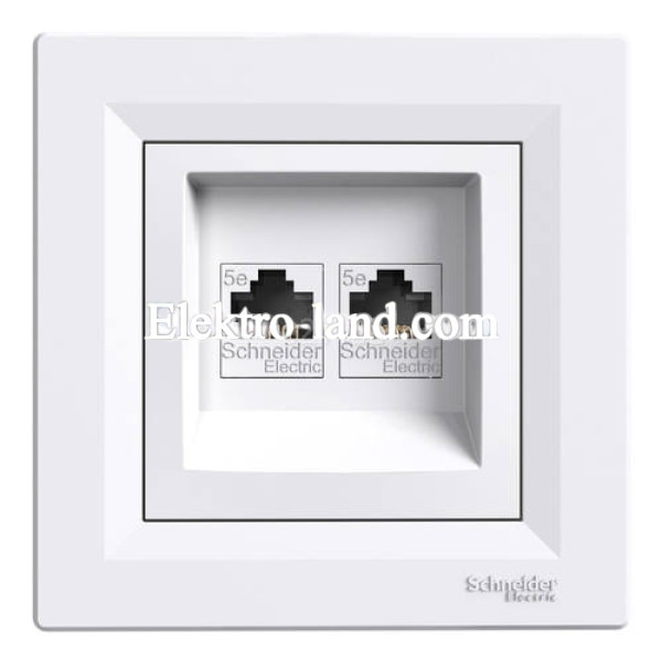 Розетка Schneider-Electric Asfora компьютерная двойная RJ45 кат.5е UTP белая